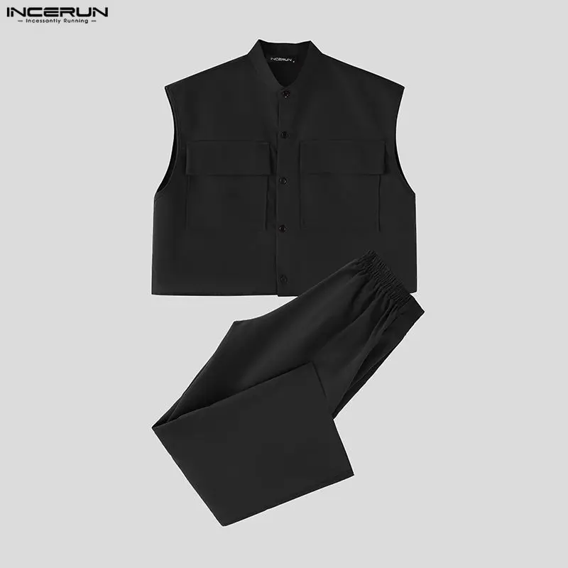 INCERUN Men Sets Solid Sleevel - Mens Fashion Casual 2026 avis et prix