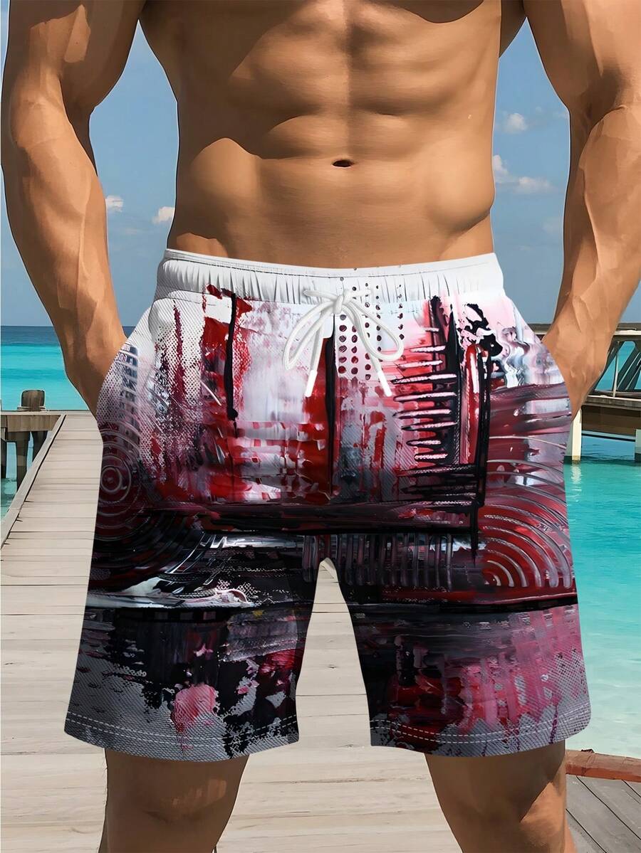 Mens Abstract Print Beach Shor - Swim Trunk Shorts avis et prix