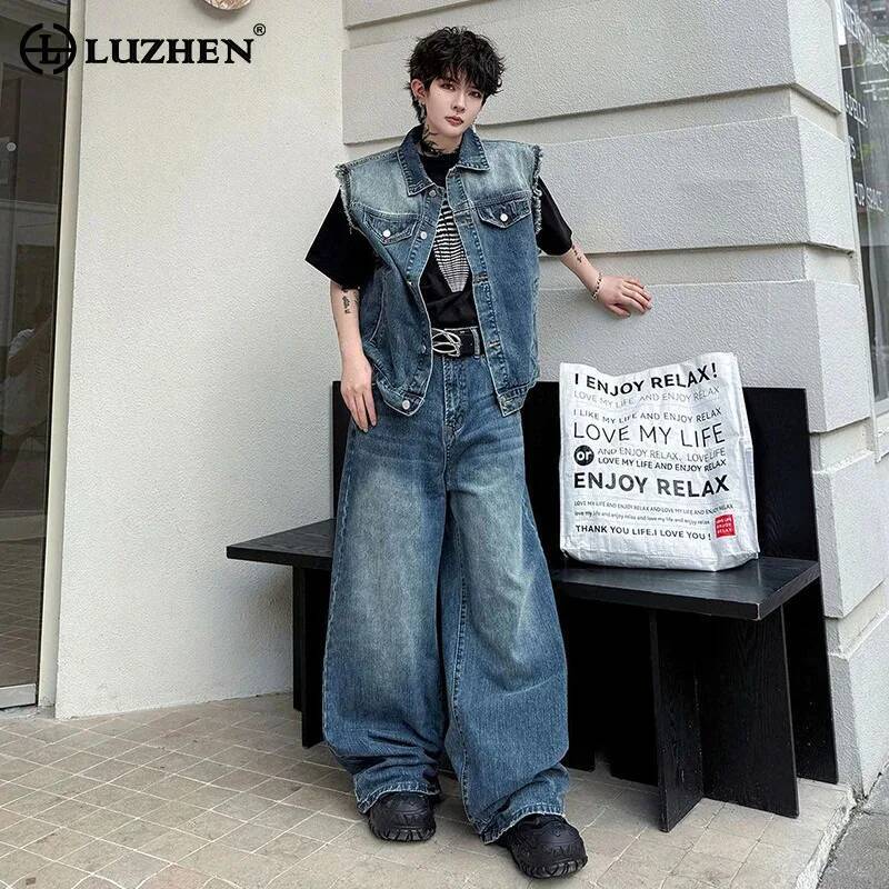 LUZHEN 2026 Summer Denim Two-p - Mens Fashion Casual 2026 avis et prix