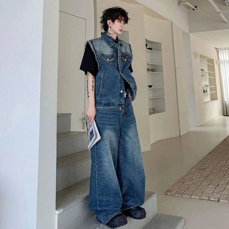 LUZHEN 2026 Summer Denim Two-p - Mens Fashion Casual 2026 avis et prix