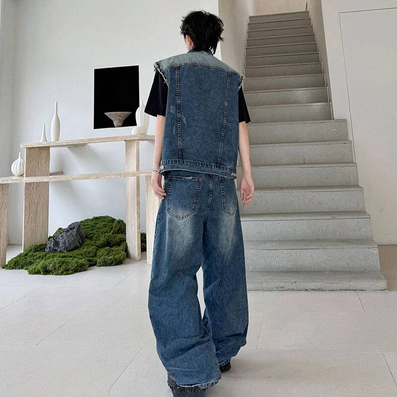 LUZHEN 2026 Summer Denim Two-p - Mens Fashion Casual 2026 avis et prix