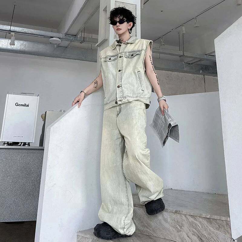 LUZHEN 2026 Summer Denim Two-p - Mens Fashion Casual 2026 avis et prix