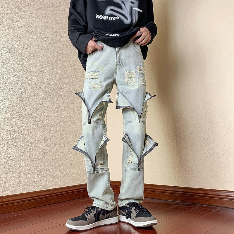 Broken Man Cowboy Pants with H - Men'S Fashion Jeans And Boots avis et prix