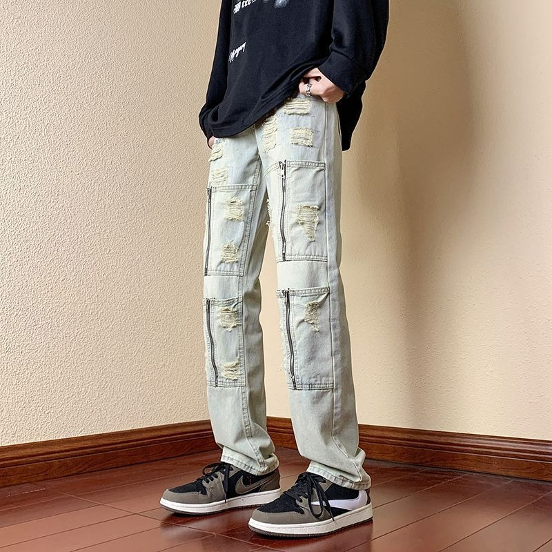 Broken Man Cowboy Pants with H - Men'S Fashion Jeans And Boots avis et prix