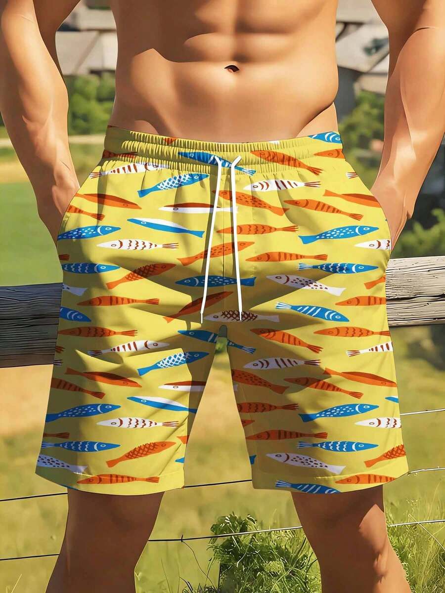 Colorful Fish Pattern Swim Tru - Swim Trunk Shorts avis et prix