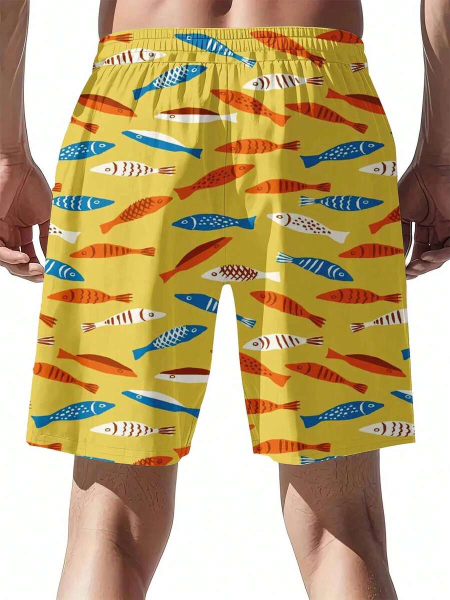 Colorful Fish Pattern Swim Tru - Swim Trunk Shorts avis et prix