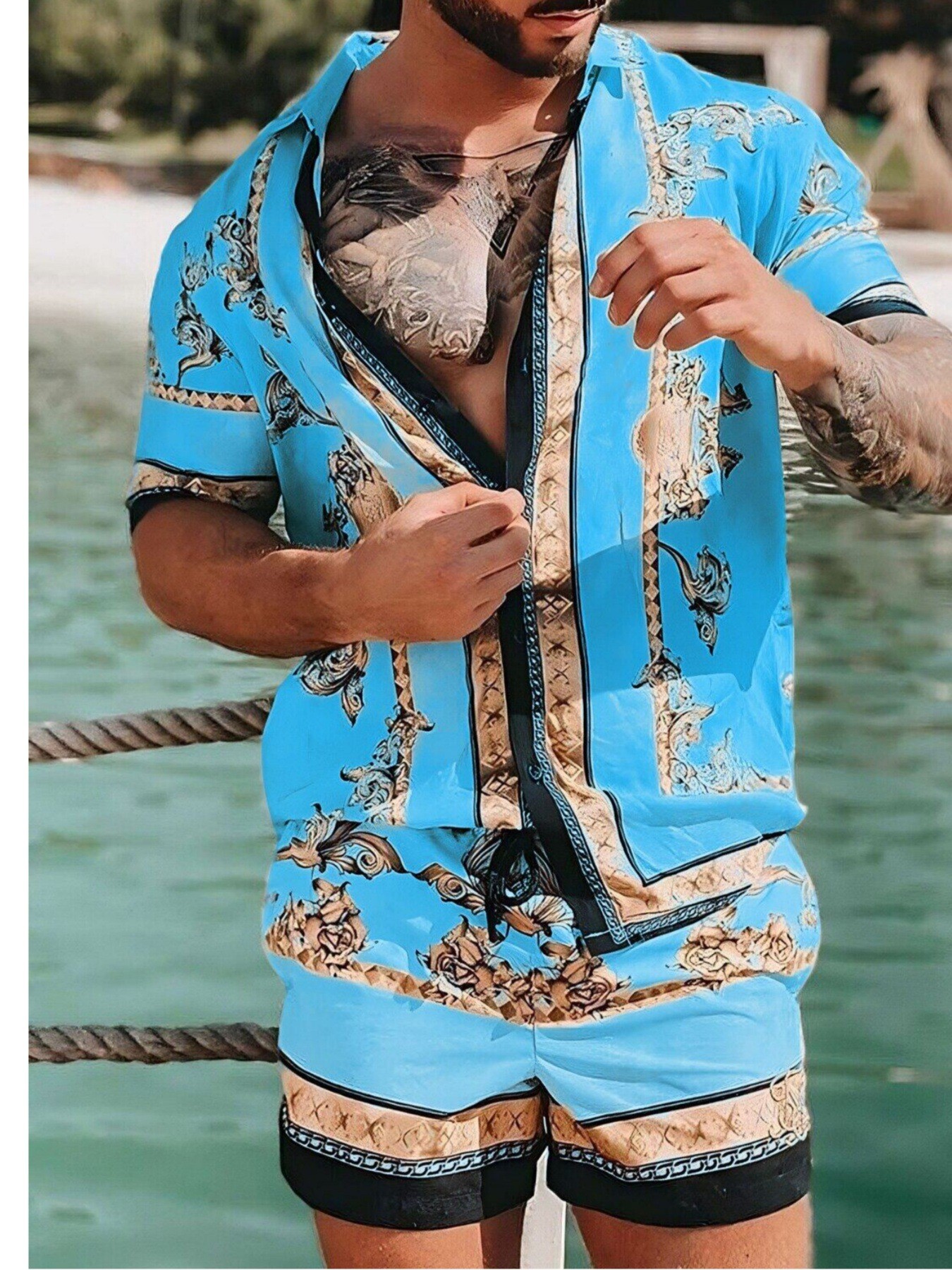 Men Fashion New Beach Set Shor - Mens Fashion Dress Shirts avis et prix