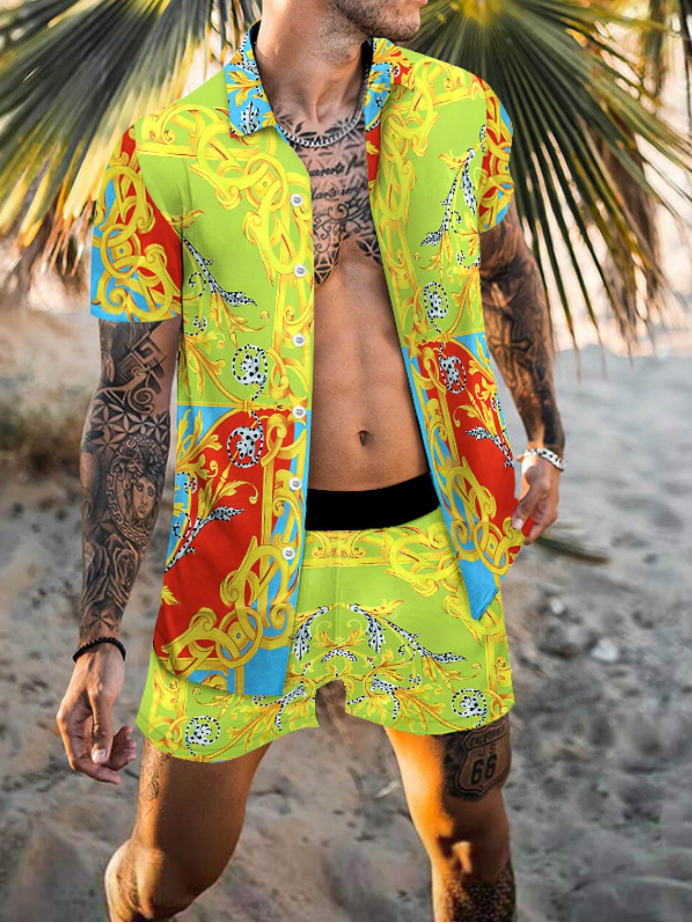 Men Fashion New Beach Set Shor - Mens Fashion Dress Shirts avis et prix