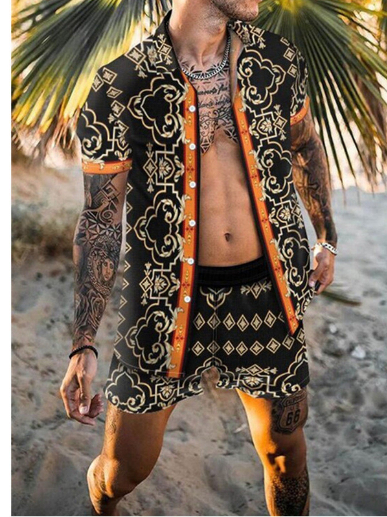 Men Fashion New Beach Set Shor - Mens Fashion Dress Shirts avis et prix