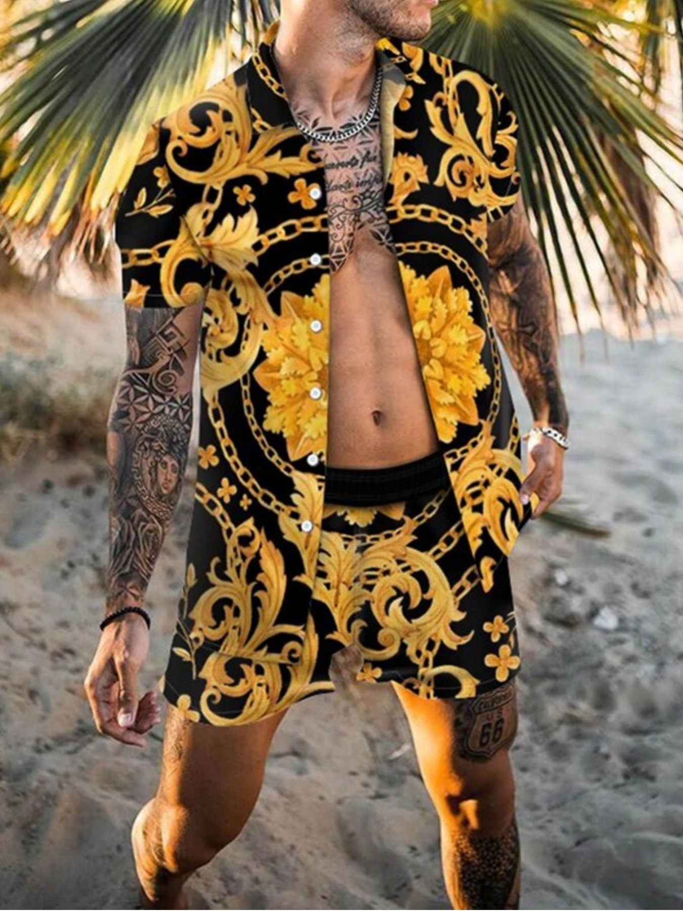 Men Fashion New Beach Set Shor - Mens Fashion Dress Shirts avis et prix