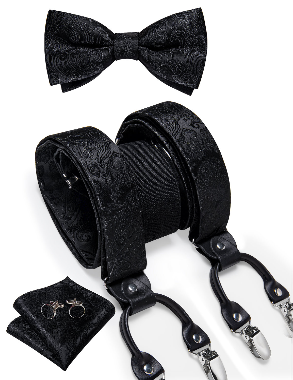 Men's Black Adjustable Suspend - Suspenders Clip Men avis et prix