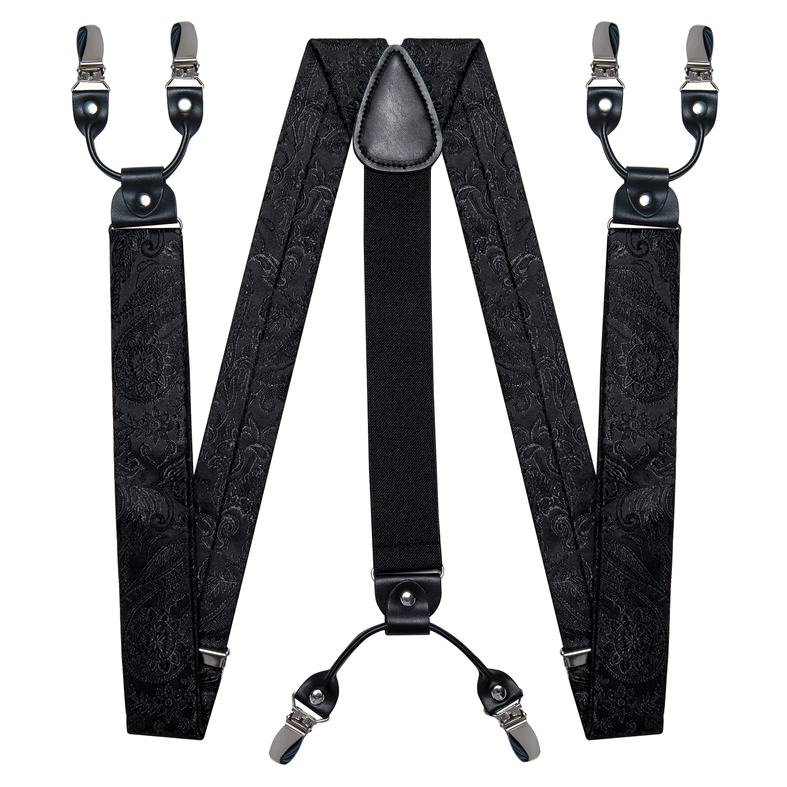 Men's Black Adjustable Suspend - Suspenders Clip Men avis et prix