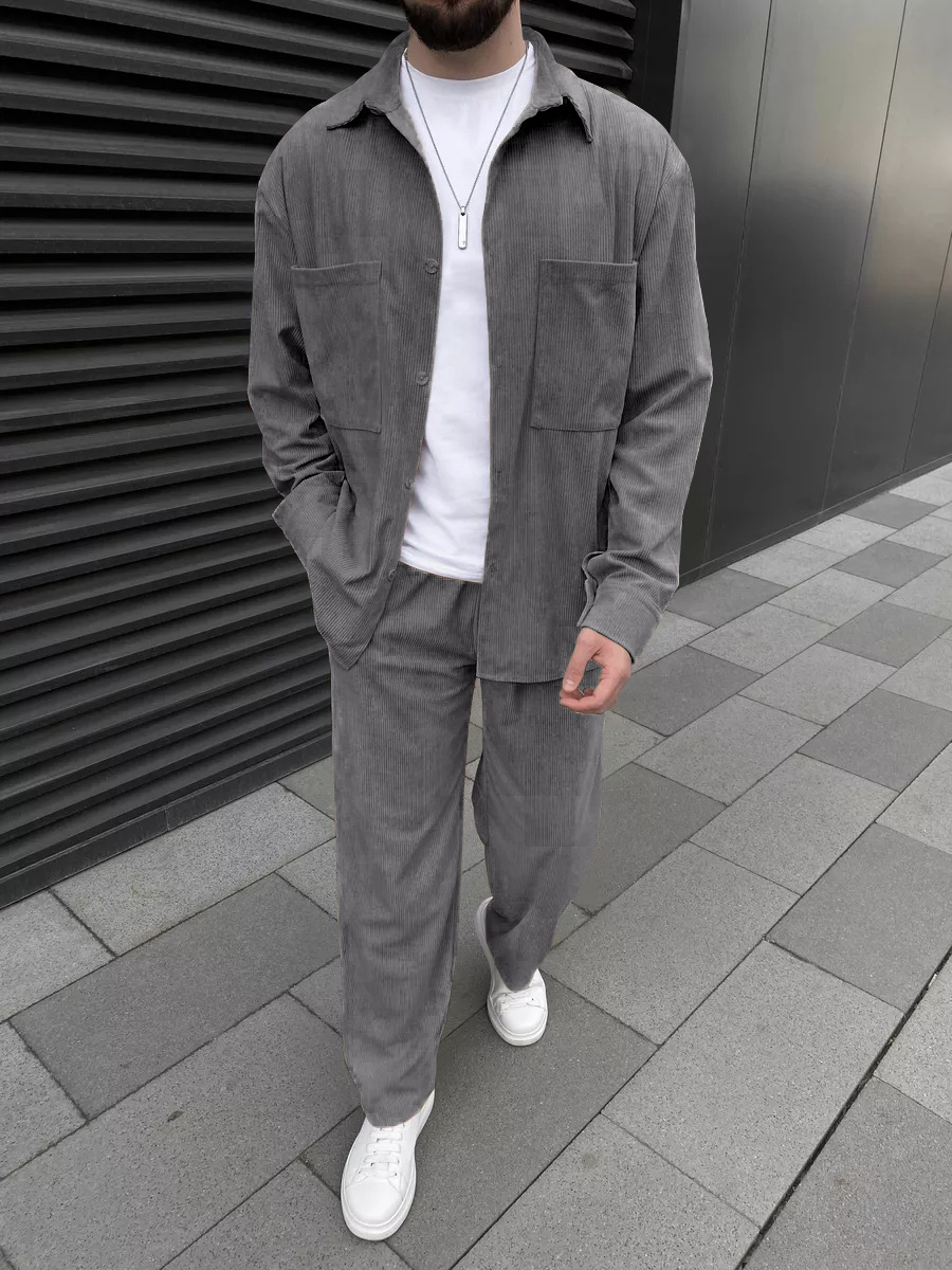 Men's corduroy two-piece outfi - Mens Fashion Clothes avis et prix
