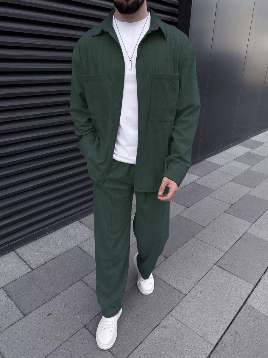 Men's corduroy two-piece outfi - Mens Fashion Clothes avis et prix