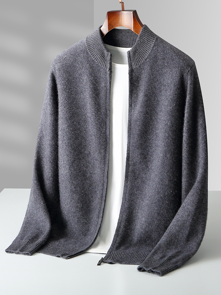 Autumn Winter Men's Woo Cardig - Men'S Fashion Zip Sweater avis et prix