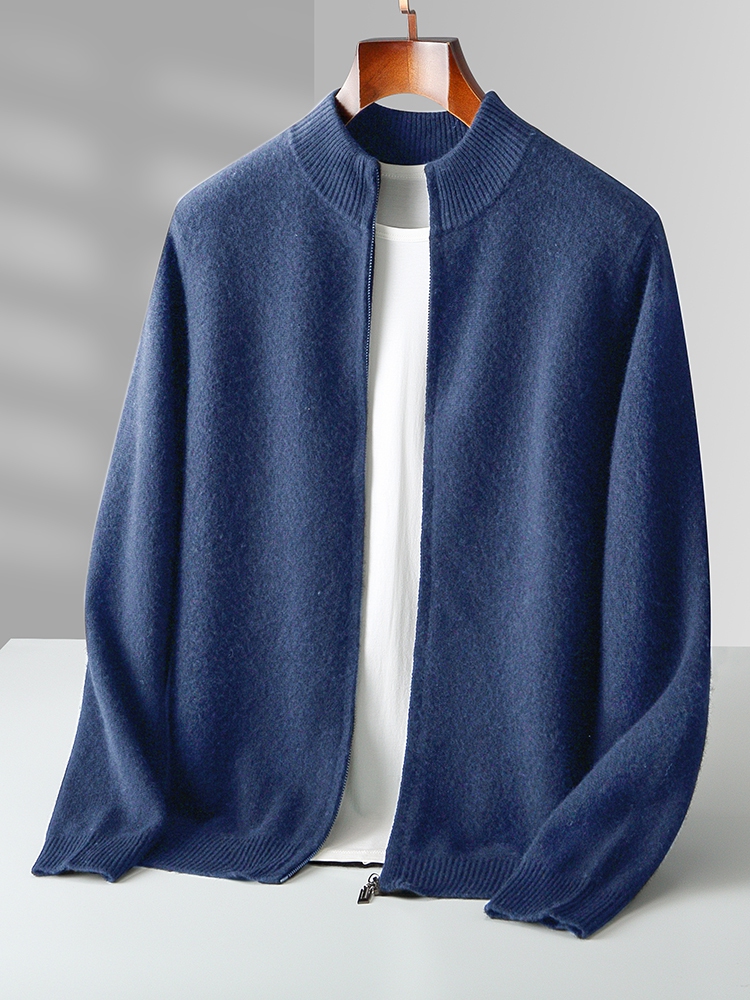 Autumn Winter Men's Woo Cardig - Men'S Fashion Zip Sweater avis et prix