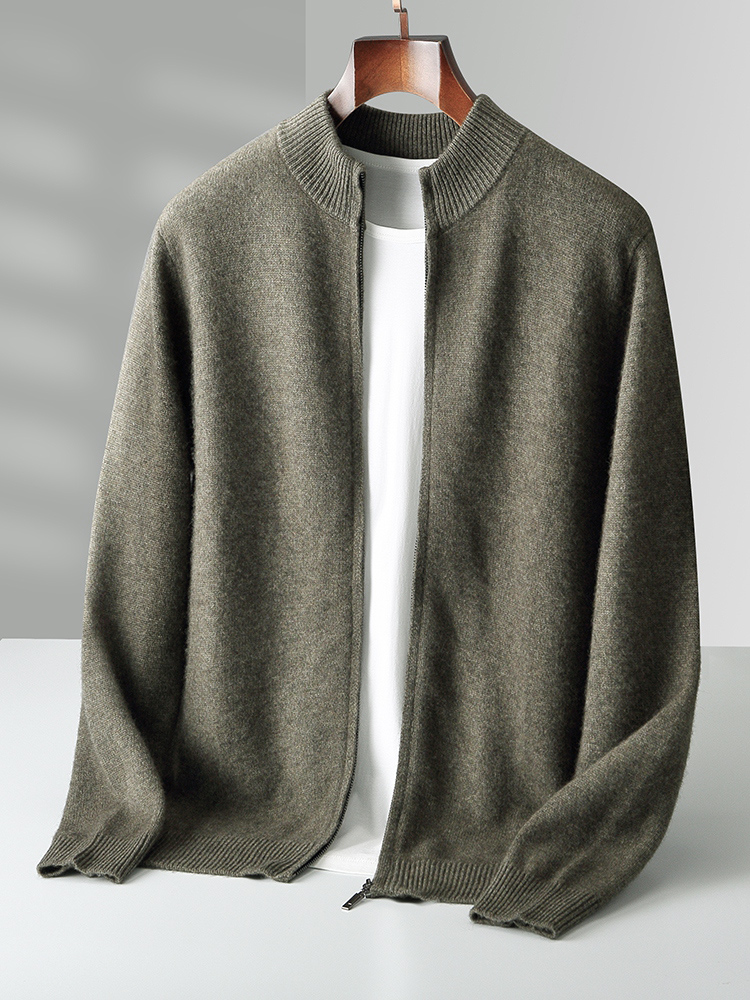 Autumn Winter Men's Woo Cardig - Men'S Fashion Zip Sweater avis et prix