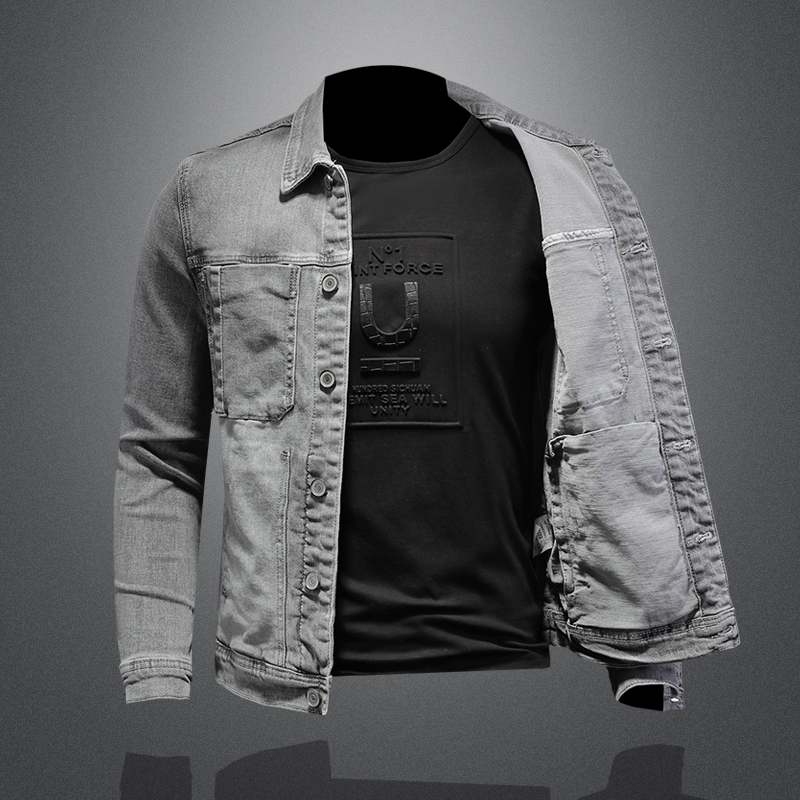 Fashion Denim Jacket Men Cotto - Mens Fashion Denim Jacket avis et prix
