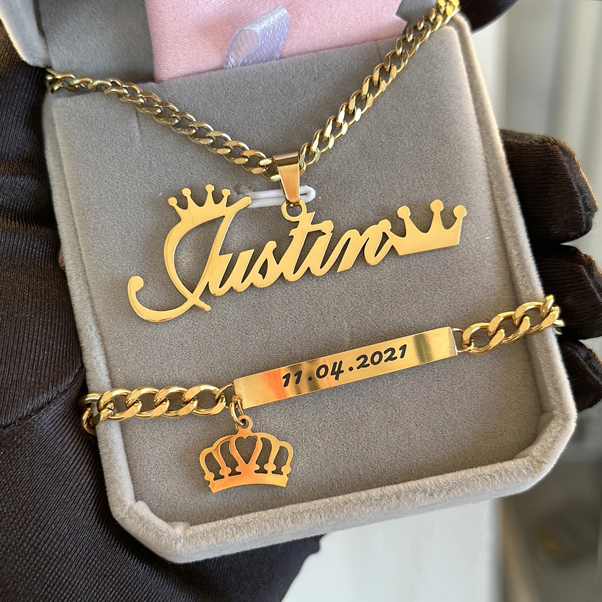 Customized Name Necklace Brace - Men'S Fashion Jewelry Bracelets avis et prix