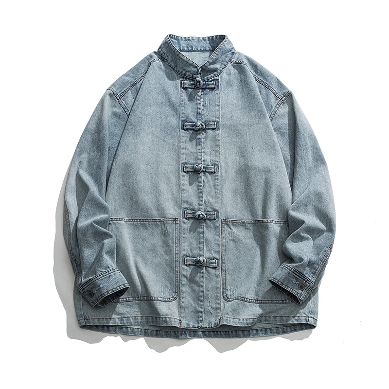 Chinese Style Denim Jacket Men - Mens Fashion Denim Jacket avis et prix