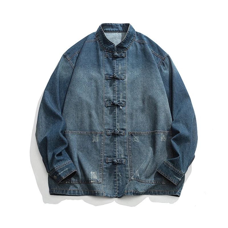 Chinese Style Denim Jacket Men - Mens Fashion Denim Jacket avis et prix