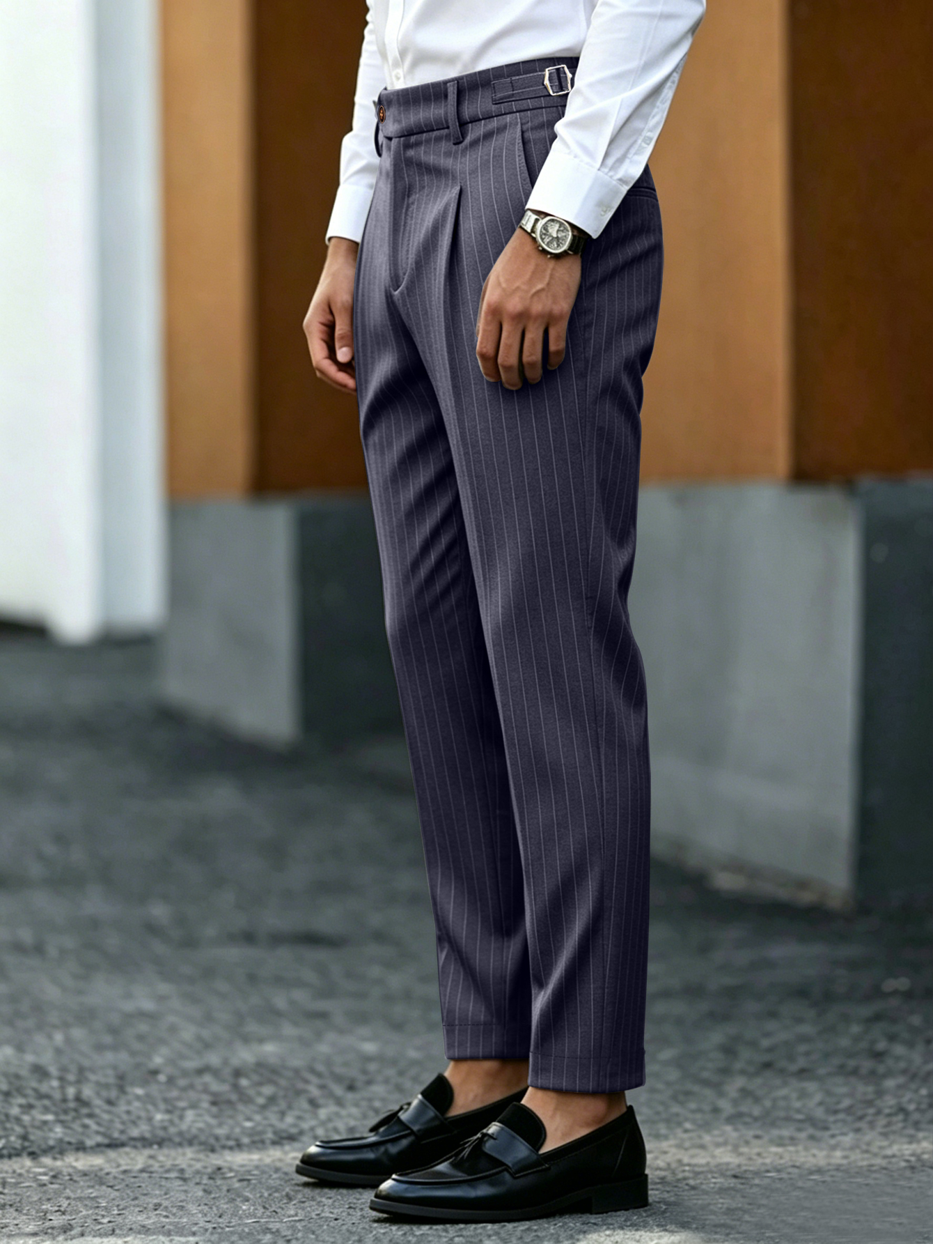 Business Formal Mens Pinstripe - Formal Trouser Stretch avis et prix