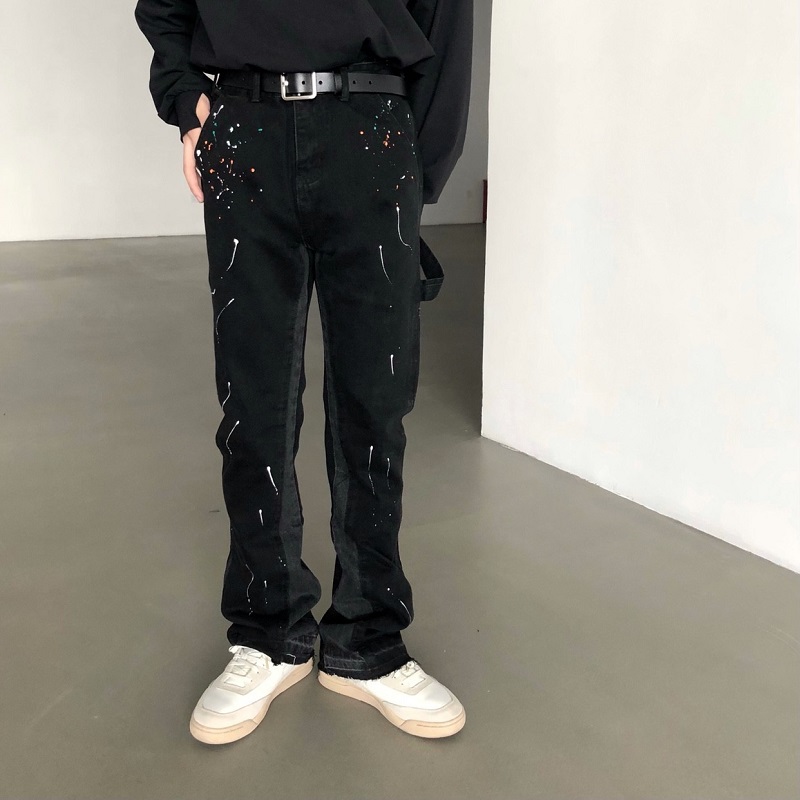 2025 New Graffiti Splash Ink D - Men'S Fashion Jeans And Boots avis et prix