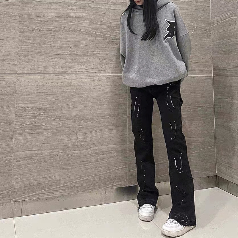 2025 New Graffiti Splash Ink D - Men'S Fashion Jeans And Boots avis et prix