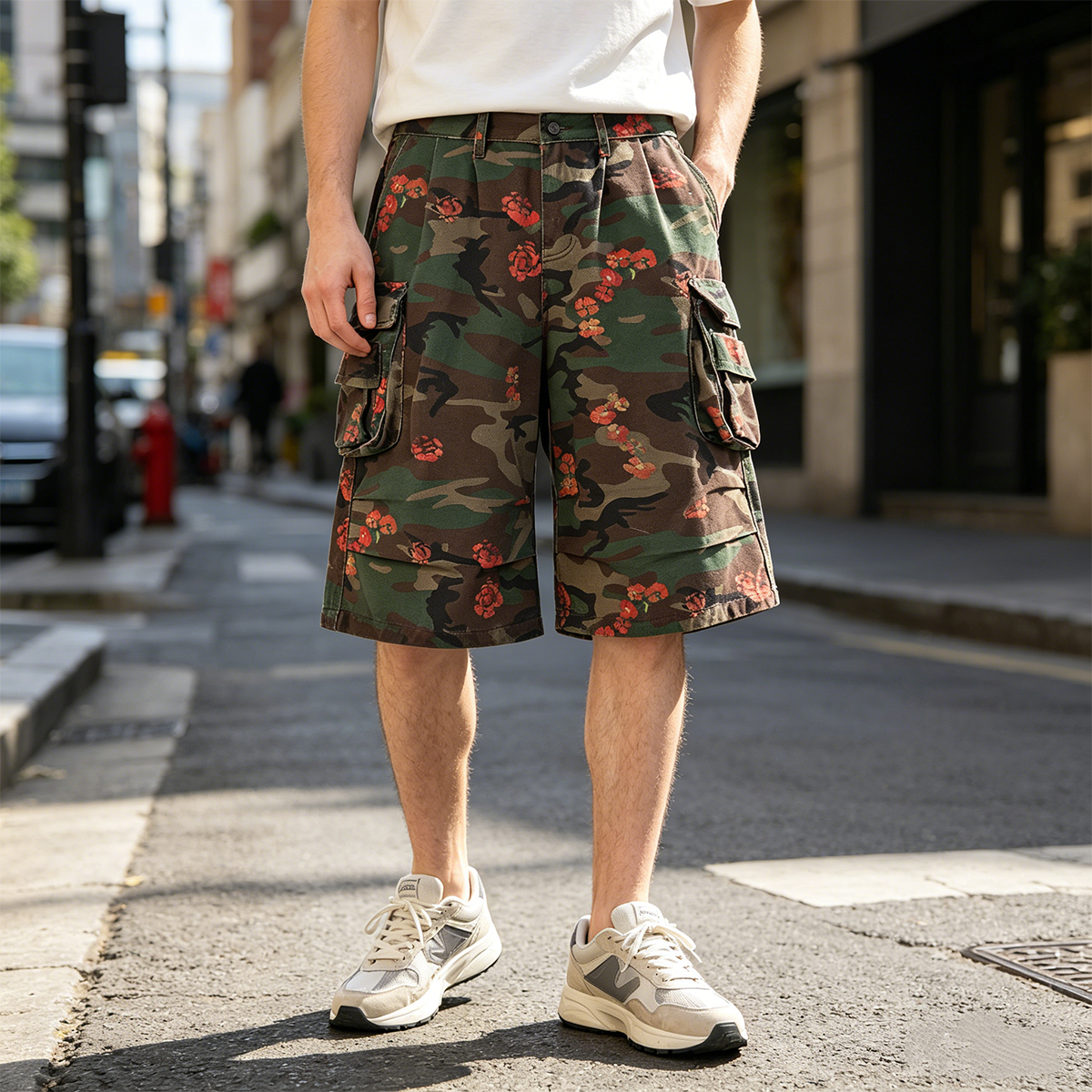 Men's Camo Floral Cargo Shorts - Mens Fashion Camo Pants avis et prix