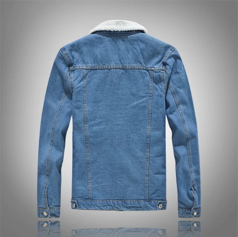 Autumn Winter Men's Fleece Lin - Mens Fashion Denim Jacket avis et prix