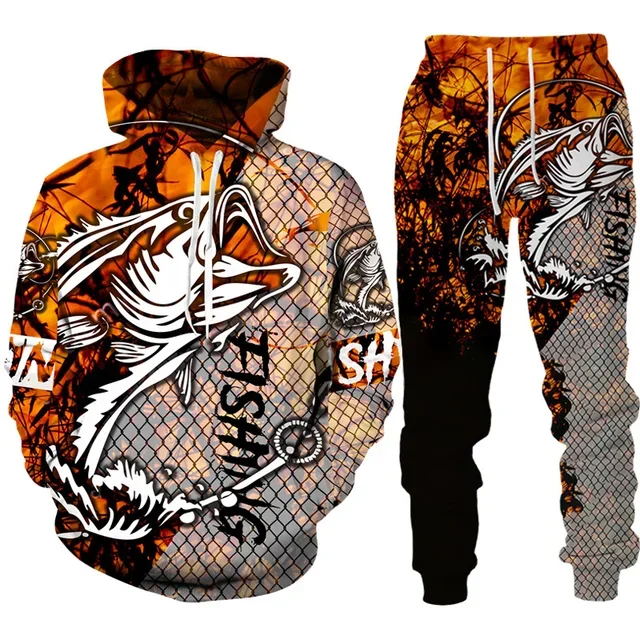 Novelty 3D Fish Printed Men Wo - Mens Fashion Camo Pants avis et prix