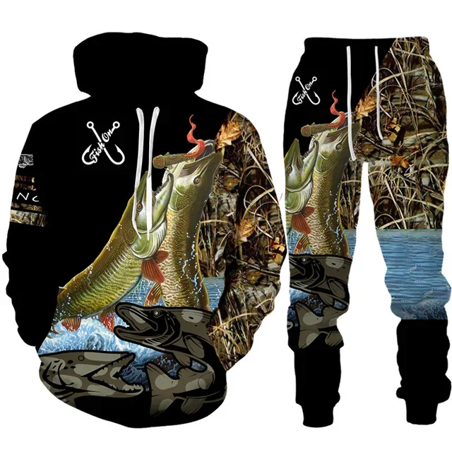 Novelty 3D Fish Printed Men Wo - Mens Fashion Camo Pants avis et prix