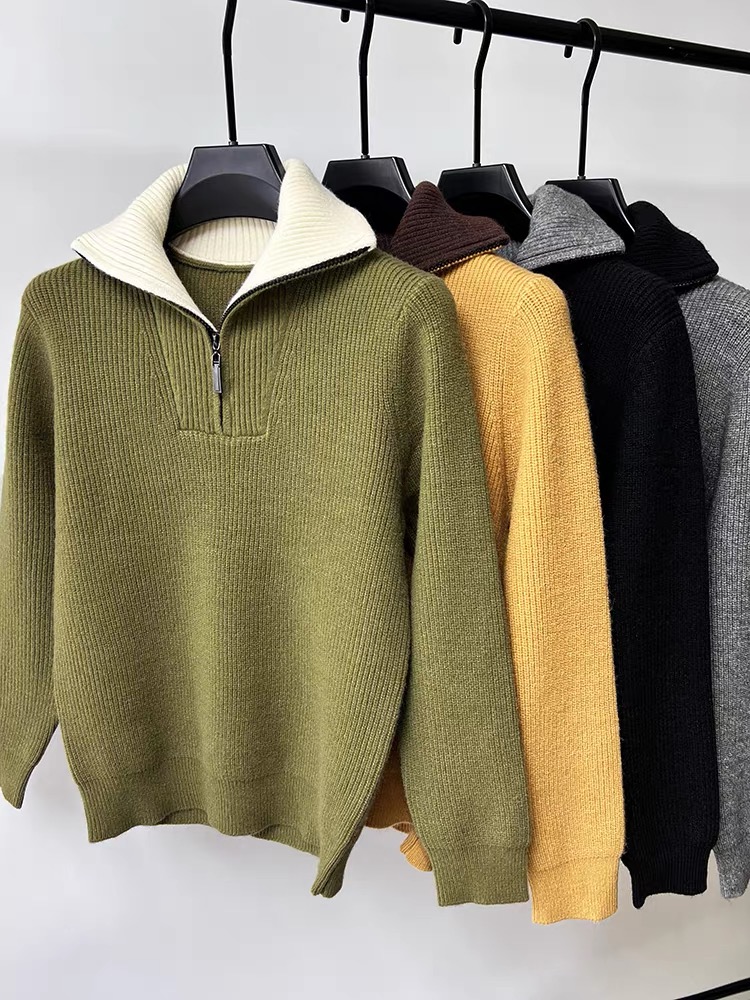 High end brand trend men half  - Men'S Fashion Zip Sweater avis et prix