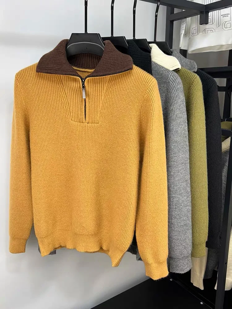 High end brand trend men half  - Men'S Fashion Zip Sweater avis et prix