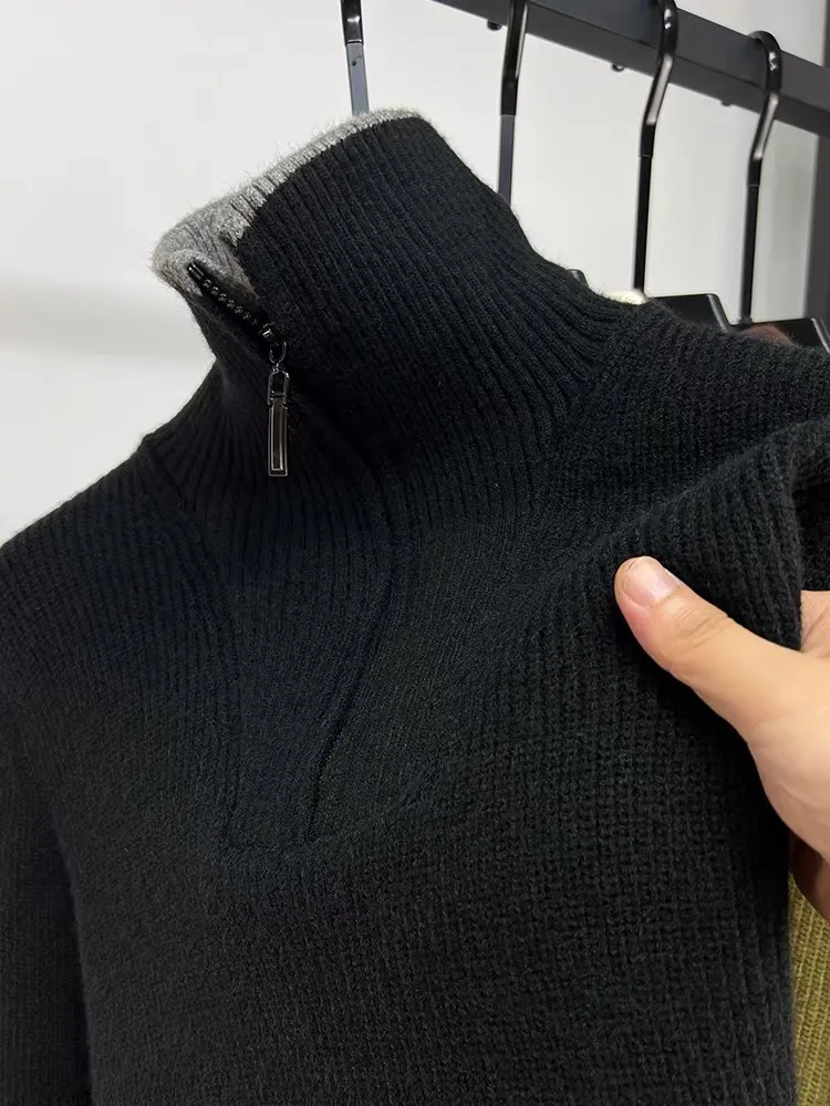 High end brand trend men half  - Men'S Fashion Zip Sweater avis et prix