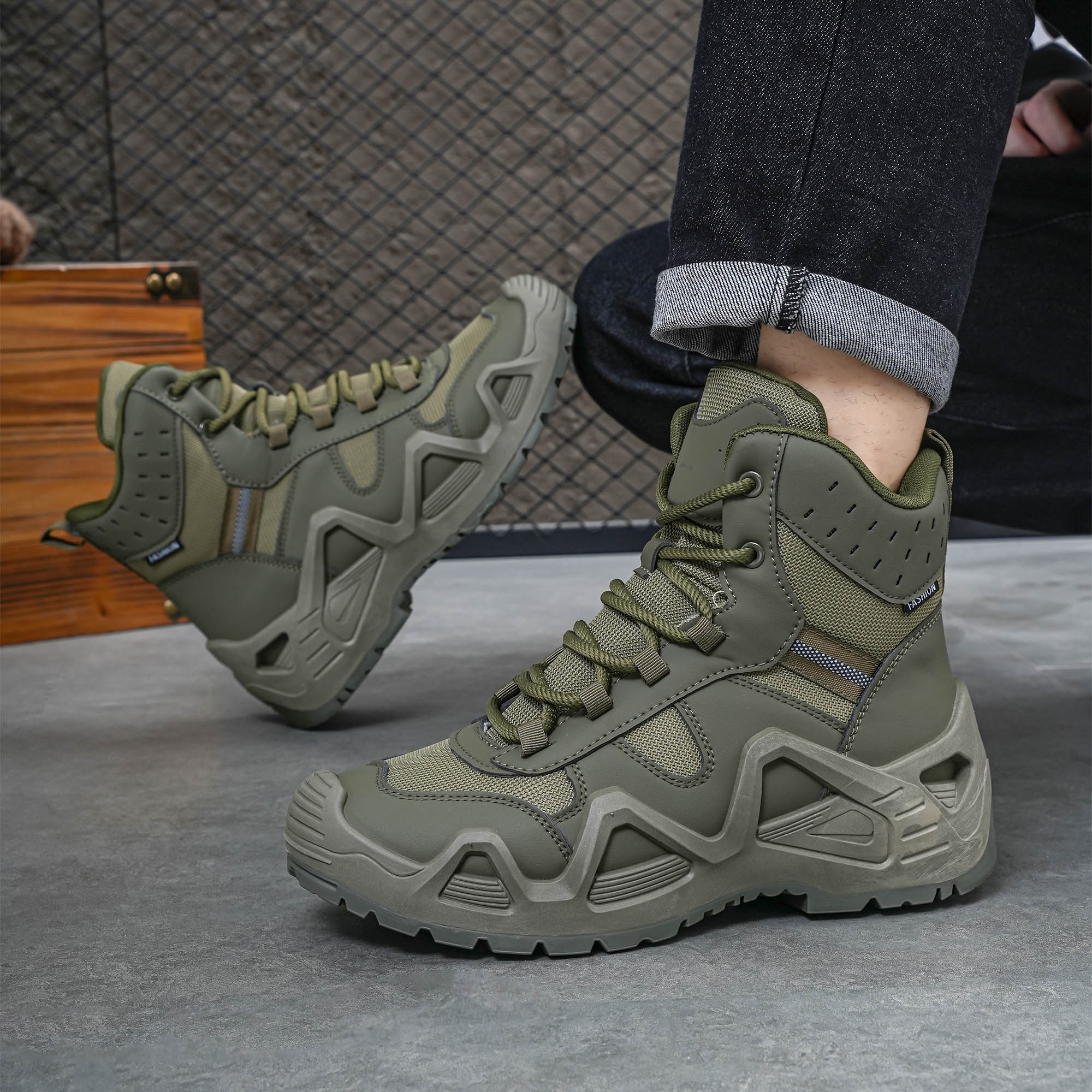 Men's high top boots, hiking b - Fashion Men'S Boots avis et prix