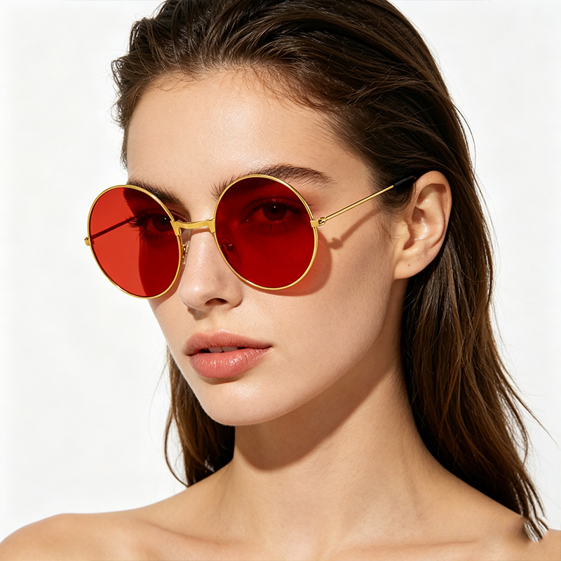 Classic Vintage Round Frame Su - Yellow Men'S Fashion avis et prix