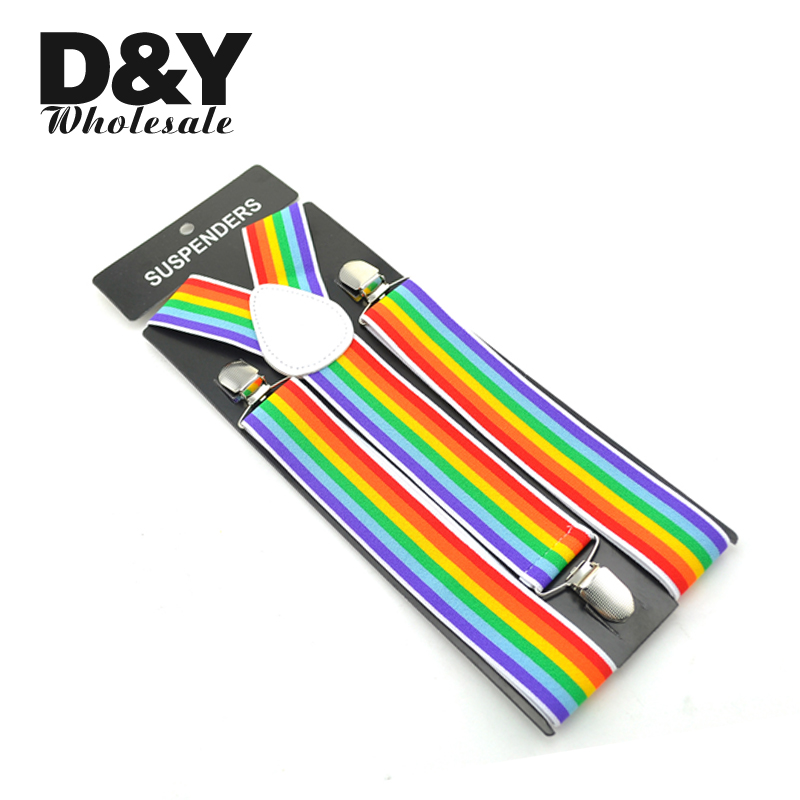 New 3.5cm Wide 6 Stripes Suspe - Suspenders Clip Men avis et prix