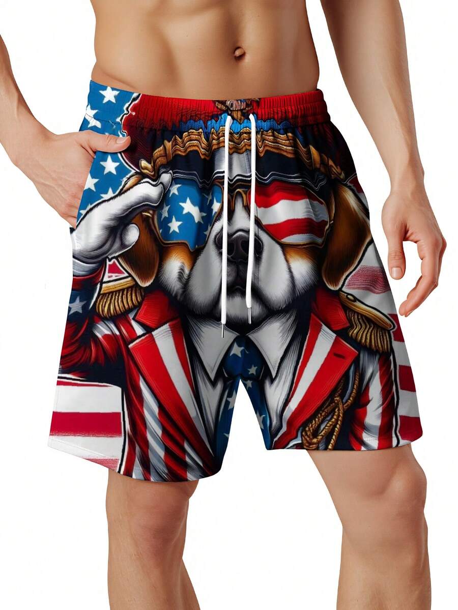 Patriotic Dog American Flag Sw - Swim Trunk Shorts avis et prix