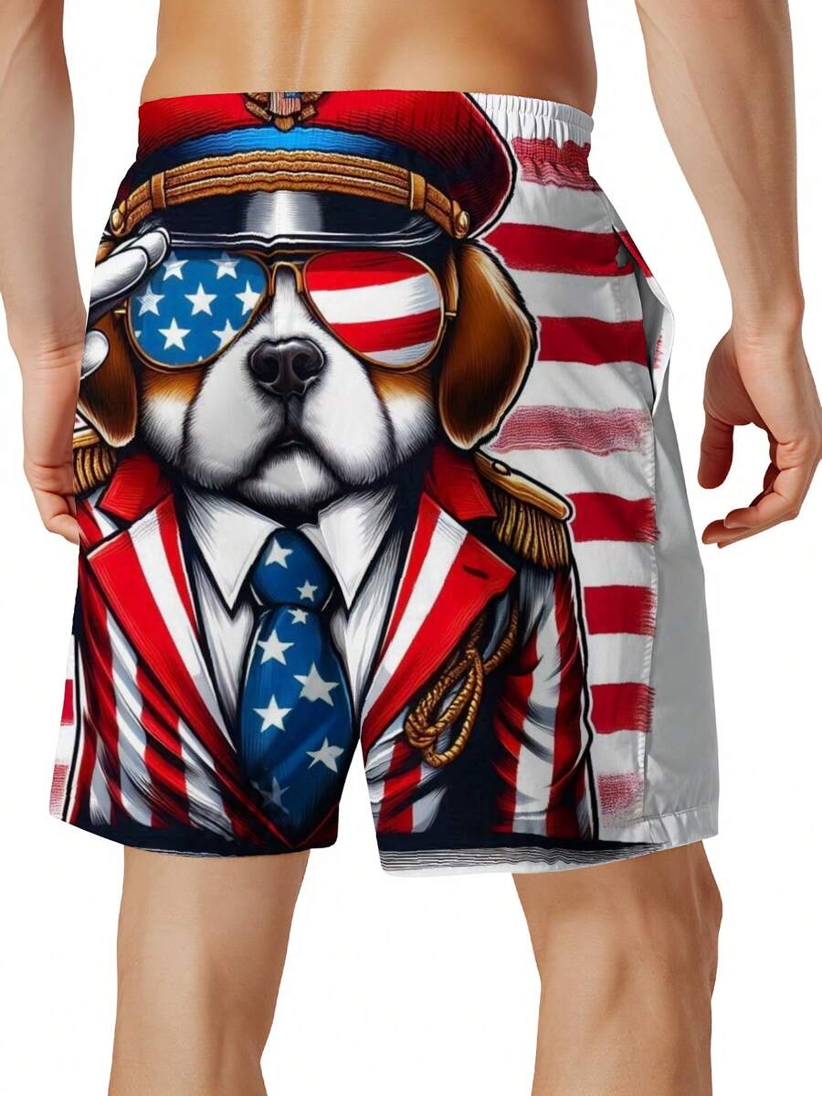 Patriotic Dog American Flag Sw - Swim Trunk Shorts avis et prix
