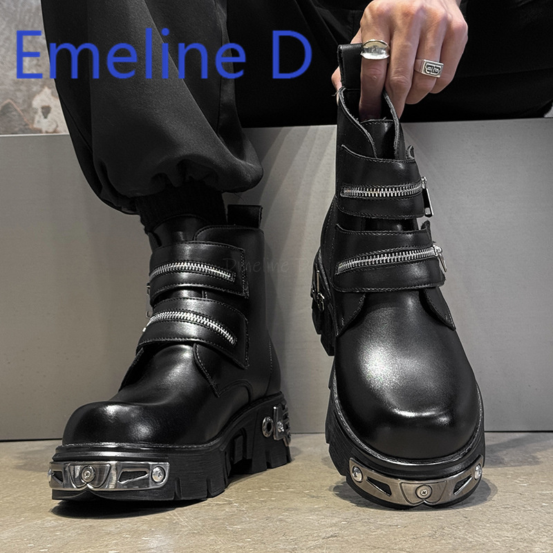 Dark Punk High Top Shoes Fashi - Belt Mens Fashion avis et prix