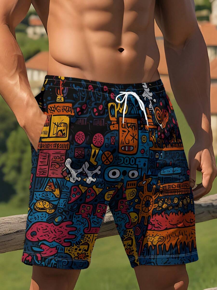 Mens Beach Shorts 3D Digital P - Swim Trunk Shorts avis et prix