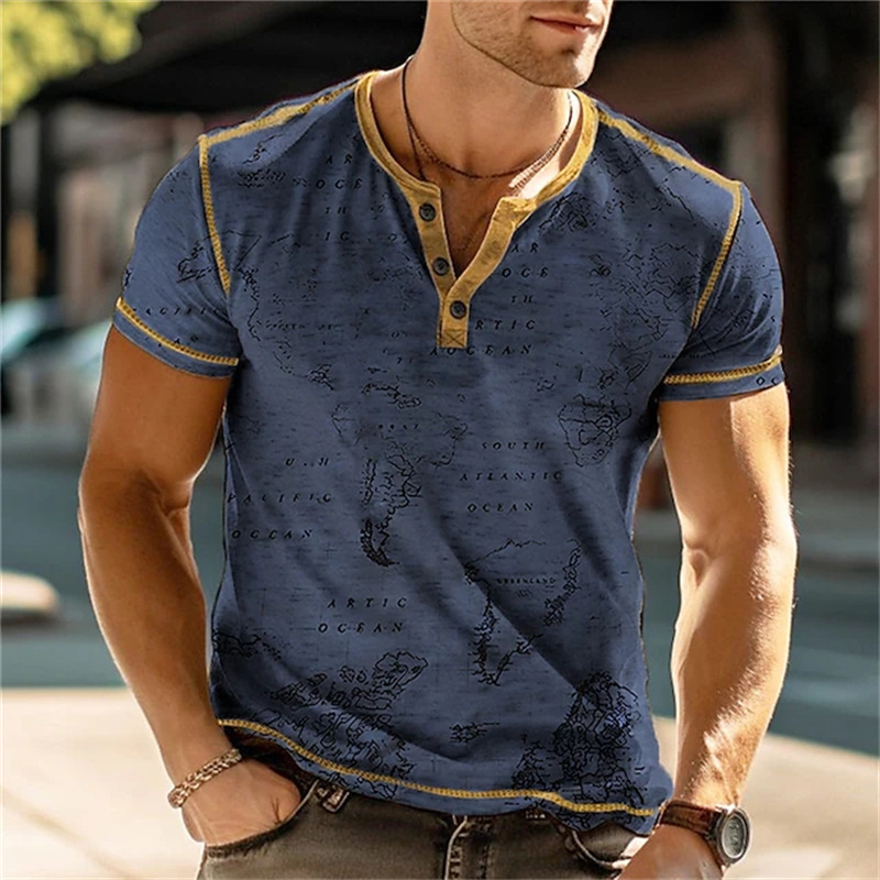 Men's Henry Shirts Funny 3D Pr - Mens Fashion Clothes avis et prix