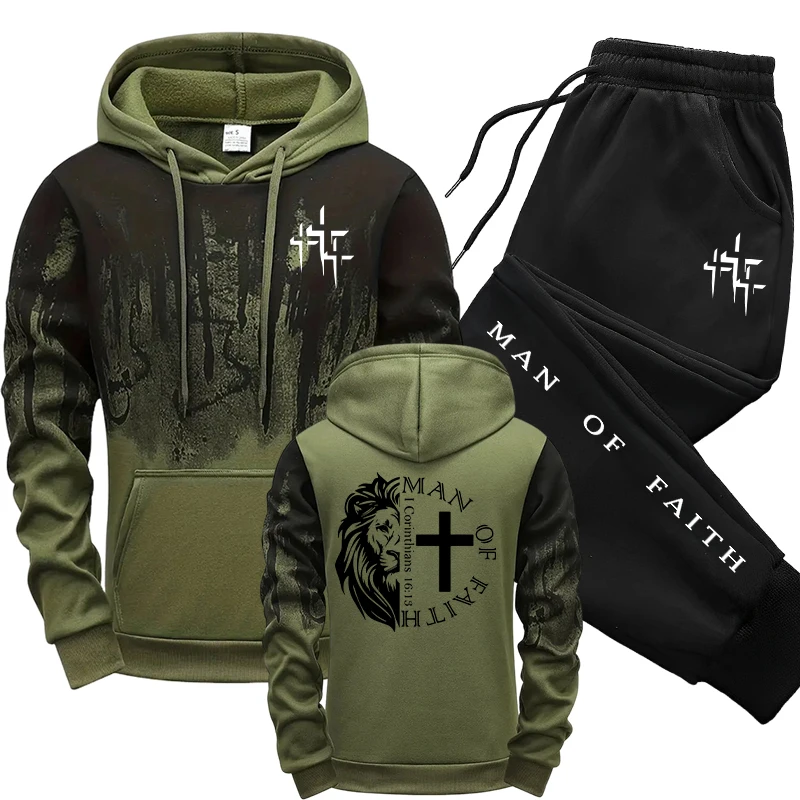 Man of Faith Pattern Men's Set - Jogger Sweatpants Men avis et prix