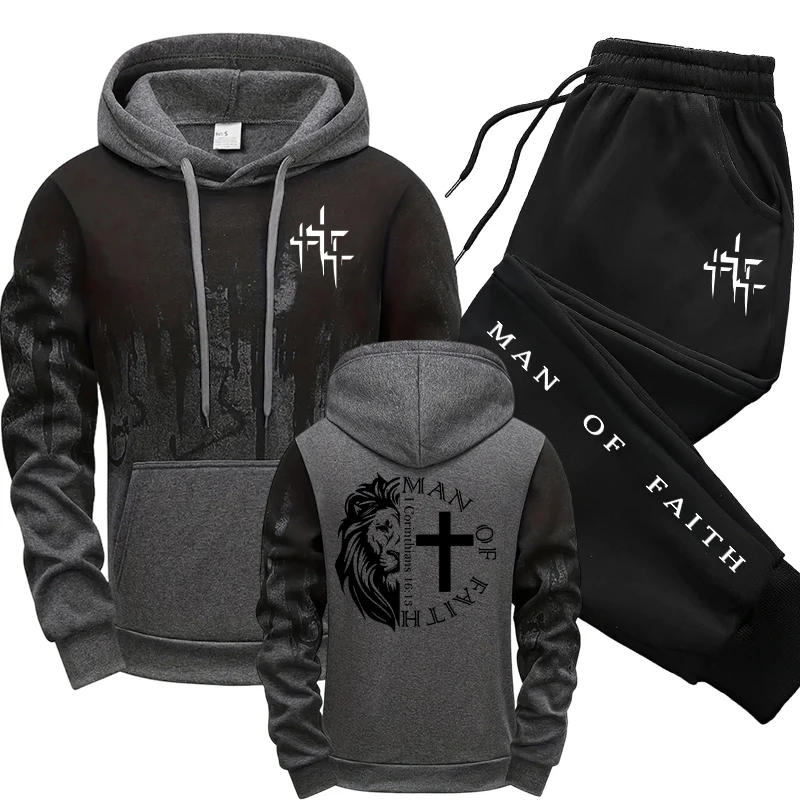 Man of Faith Pattern Men's Set - Jogger Sweatpants Men avis et prix