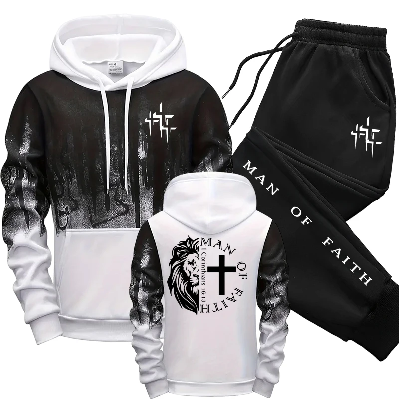Man of Faith Pattern Men's Set - Jogger Sweatpants Men avis et prix