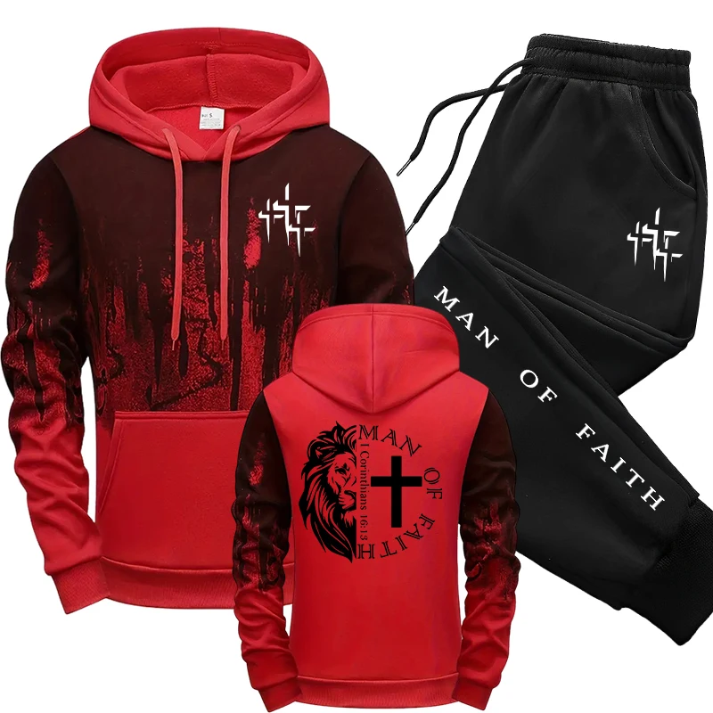 Man of Faith Pattern Men's Set - Jogger Sweatpants Men avis et prix
