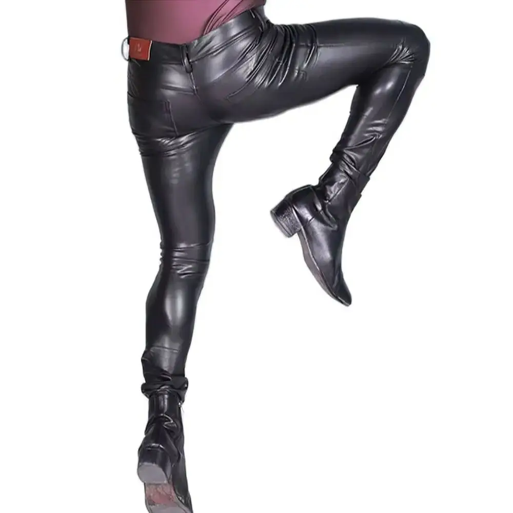 PU Faux Leather Leggings High  - Men'S Fashion Jeans And Boots avis et prix