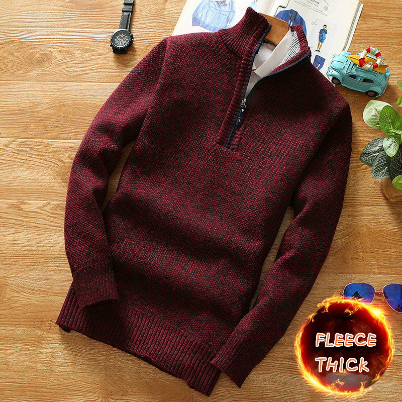 Men's Half-Zip Turtleneck Swea - Men'S Fashion Zip Sweater avis et prix