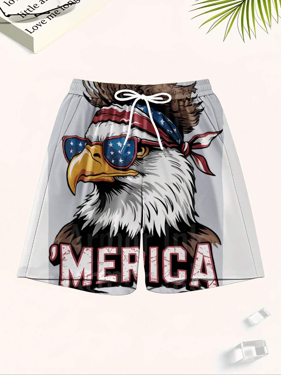 Patriotic Mens Swim Trunks Wit - Swim Trunk Shorts avis et prix